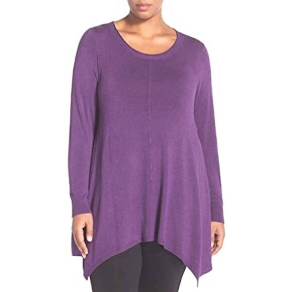 Eileen Fisher - Cozy Viscose Stretch Asymmetric Tunic, African Violet, Sml - Picture 8 of 8